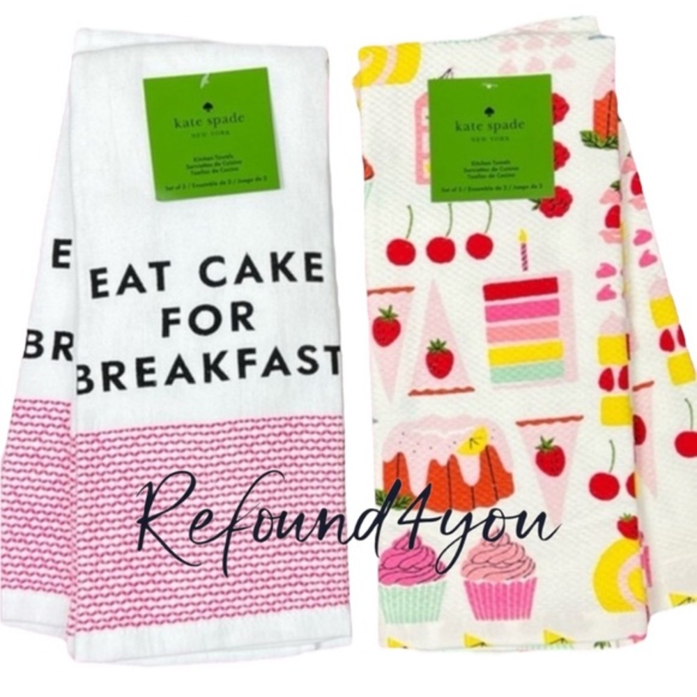 Kate Spade - ‘Cake bundle’ dish towels (4). NWT Firm!
